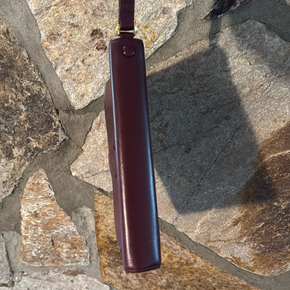 Authentic Cartier Burgundy Leather Clutch with Gold Accents - Picture 6 of 17